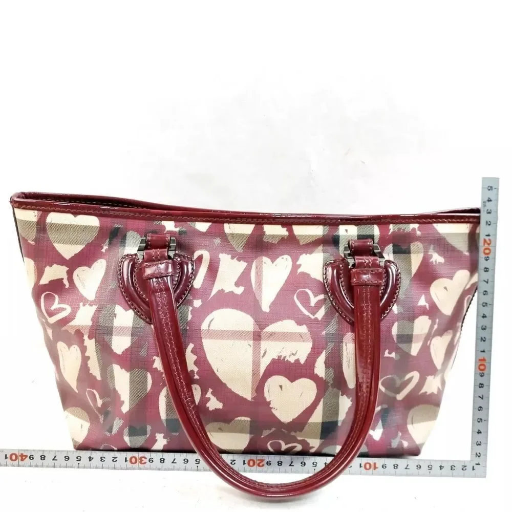 Burberry Ltd Edition Patent Painted Heart Supernova Coated Canvas Nickie Tote